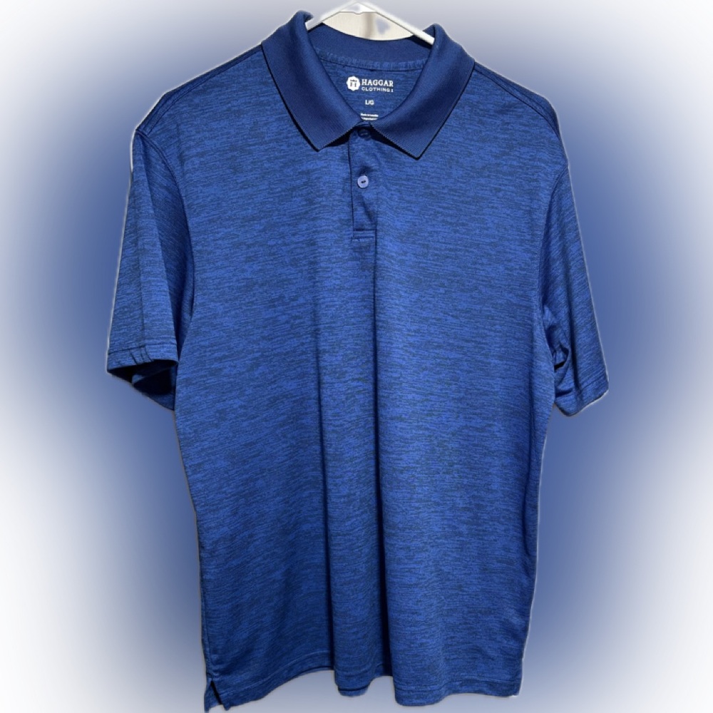 Men’s L Royal Blue Haggar Polo Shirt